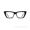 Olhos de gato design unissex acetato óculos óculos de moldura